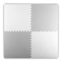 Ricokids 738200 Pěnová podložka puzzle 60×60 cm, 4 ks,bílo-šedá