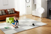 Ricokids 738200 Pěnová podložka puzzle 60×60 cm, 4 ks,bílo-šedá