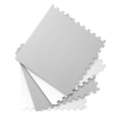 Ricokids 738200 Pěnová podložka puzzle 60×60 cm, 4 ks,bílo-šedá