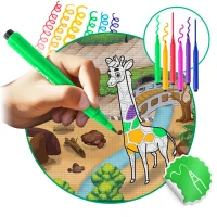 Ricokids RK-343 Penová podložka na maľovanie 200 x 120 x 0,3 cm + fixky, ZOO