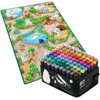 Ricokids 734400-791201 Podložka na malování 90 x 120 cm + fixy 80 ks