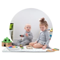 Nukido 740024 Dětské teepee se světýlky - mátové s hvězdičkami