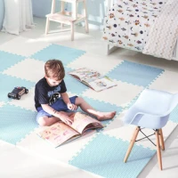 Ricokids 738202 Pěnová podložka puzzle 60×60 cm, 4 ks, modro-bílá