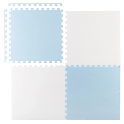 Ricokids 738202 Pěnová podložka puzzle 60×60 cm, 4 ks, modro-bílá