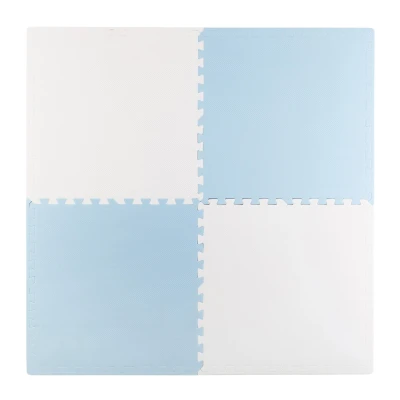 Ricokids 738202 Pěnová podložka puzzle 60×60 cm, 4 ks, modro-bílá