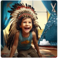 Nukido 740121 Detský teepee s osvetlením - modrý