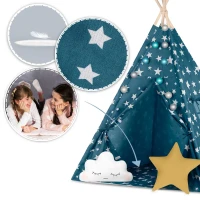 Nukido 740121 Detský teepee s osvetlením - modrý