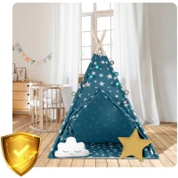 Nukido 740121 Detský teepee s osvetlením - modrý
