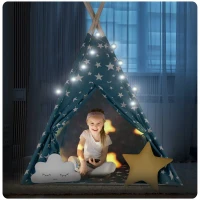 Nukido 740121 Detský teepee s osvetlením - modrý