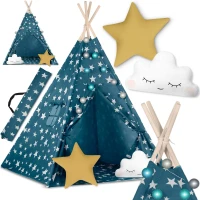 Nukido 740121 Detský teepee s osvetlením - modrý