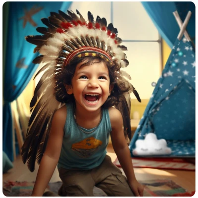 Nukido 740121 Detský teepee s osvetlením - modrý