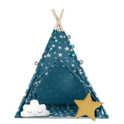 Nukido 740121 Detský teepee s osvetlením - modrý