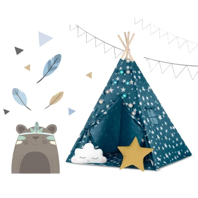 Nukido 740121 Detský teepee s osvetlením - modrý
