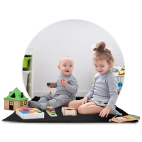 Nukido 740025 Detský teepee s girlandou a svetlami, čiernobiely s pandou