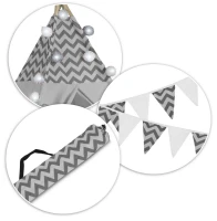 Nukido 740021 Detské teepee so svetielkami - sivé