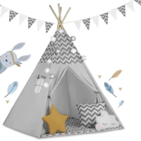 Nukido 740021 Detské teepee so svetielkami - sivé