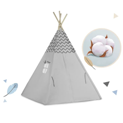 Nukido 740021 Detské teepee so svetielkami - sivé