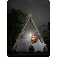 Nukido 740521 Dětský stan teepee s LED lampičkou - šedý