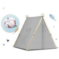 Nukido 740521 Dětský stan teepee s LED lampičkou - šedý