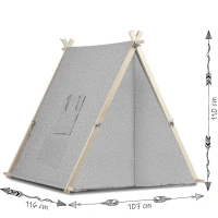 Nukido 740521 Dětský stan teepee s LED lampičkou - šedý
