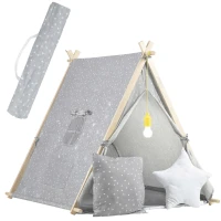 Nukido 740521 Dětský stan teepee s LED lampičkou - šedý