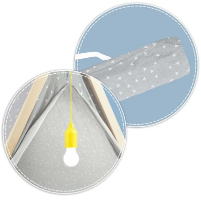 Nukido 740521 Dětský stan teepee s LED lampičkou - šedý