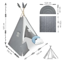 Nukido NK-406 Dětské teepee - šedé