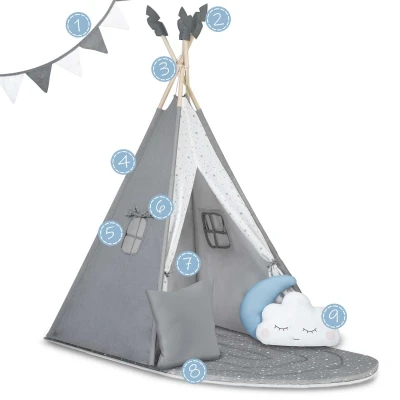 Nukido NK-406 Dětské teepee - šedé