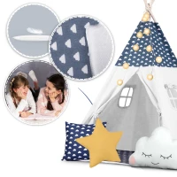 Nukido 740424 Detský teepee s osvetlením - tmavomodrý