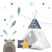 Nukido 740424 Detský teepee s osvetlením - tmavomodrý