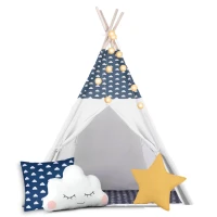Nukido 740424 Detský teepee s osvetlením - tmavomodrý