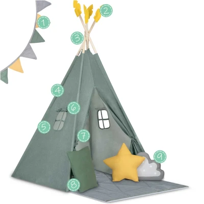 Nukido NK-406 Detský stan teepee - zelený