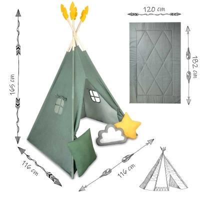 Nukido NK-406 Detský stan teepee - zelený