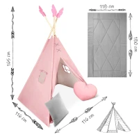 Nukido NK-406 Detský teepee - ružový