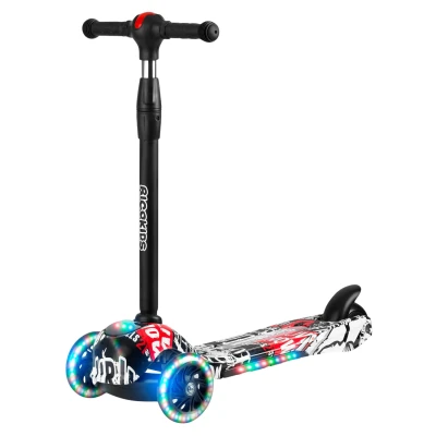 Ricokids 765010 Piko LED trojkolka, čierna s bielymi a červenými vzormi