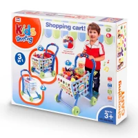 Ricokids 773400 Detský nákupný vozík 3 v 1, modrý