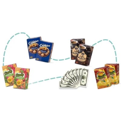 Ricokids 773400 Detský nákupný vozík 3 v 1, modrý
