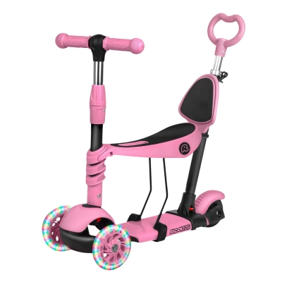 Ricokids 765400 Trojkolový balančný kolobežka 3 v 1, LED, Todi - ružová