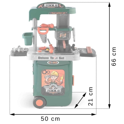 Ricokids 772300 Detská dielňa 3 v 1, zelená