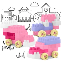 Ricokids RK-761 Velké kostky na hraní, 300 ks, růžové