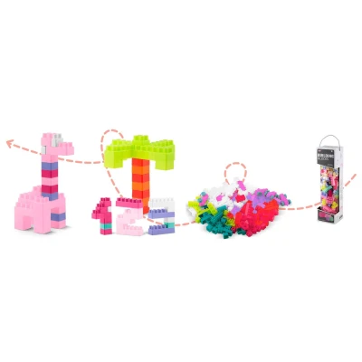 Ricokids RK-761 Velké kostky na hraní, 300 ks, růžové