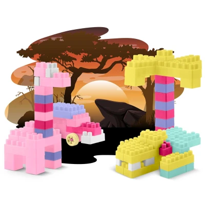 Ricokids RK-761 Velké kostky na hraní, 300 ks, růžové