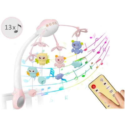 Ricokids RK-813 Mobil nad detskú postieľku s projektorom, ružový