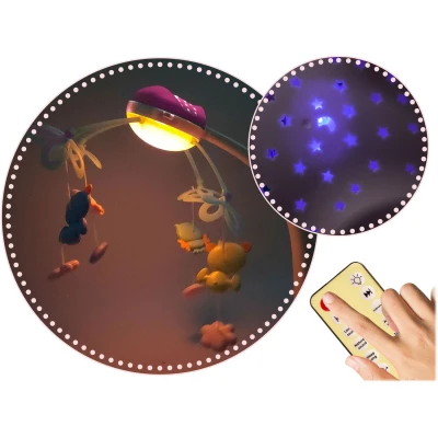 Ricokids RK-813 Mobil nad detskú postieľku s projektorom, ružový