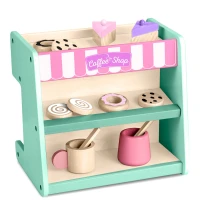 Ricokids 785100 Drevená kaviareň a cukráreň s kávovarom, mätová