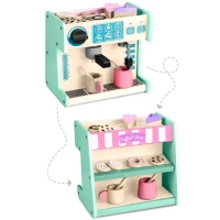 Ricokids 785100 Drevená kaviareň a cukráreň s kávovarom, mätová