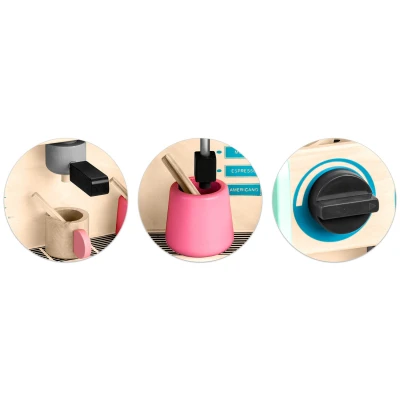 Ricokids 785100 Drevená kaviareň a cukráreň s kávovarom, mätová