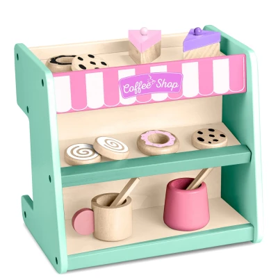 Ricokids 785100 Drevená kaviareň a cukráreň s kávovarom, mätová