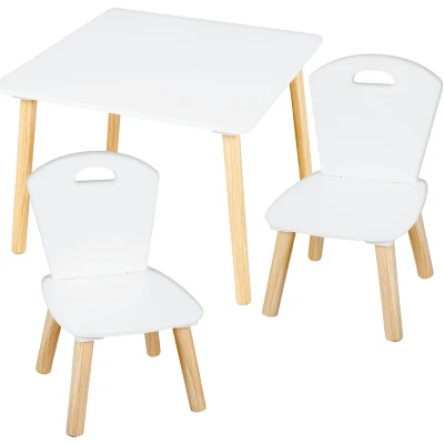 Ricokids RC-848 Detský stôl s dvoma stoličkami, biely