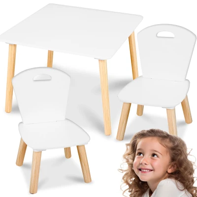 Ricokids RC-848 Detský stôl s dvoma stoličkami, biely